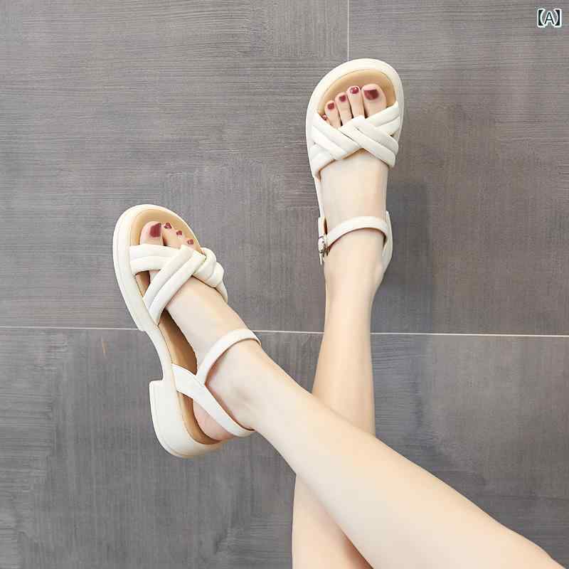 レディース 夏 ガールズ サンダル フェアリー 精巧 スリッパ スクエア ヒール スカート