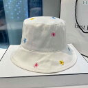 レディース 夏 帽子 日除け アウトドア レジャー 和菓子 かわいい 花 刺繍 フィッシャーマン ハット 女性 サマー ファッション 多目的 バケット 旅行 日焼け防止