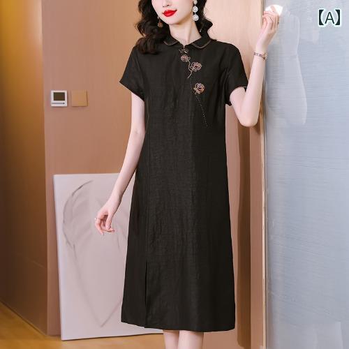 レディース ワンピース きれいめ 上品 ミセス マザーズ ドレス サマー 高級感 洋風 レトロ ハイ