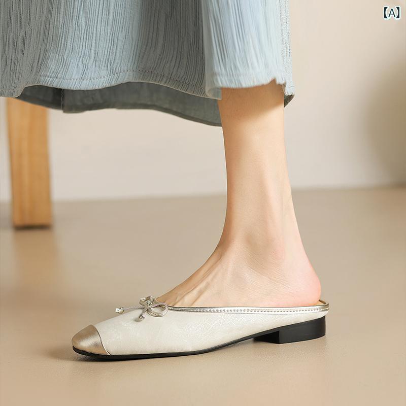 ミュール レディース カジュアル 歩きやい レディース サンダル スリッパ 夏 アウター つま先 ハーフ ..