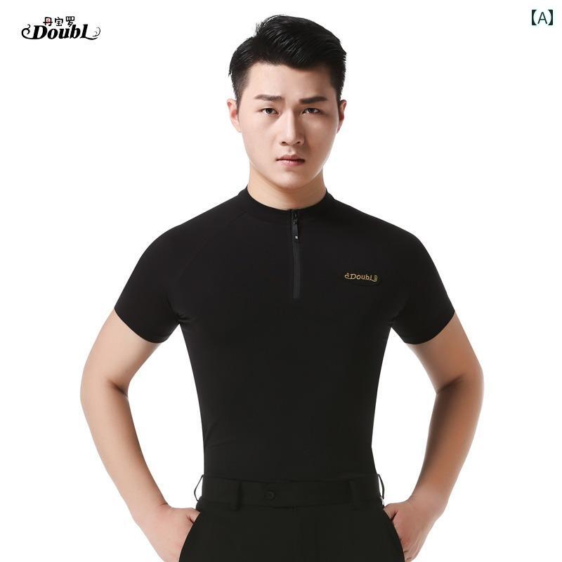 メンズ 社交ダンス トップス ラテン ダンス 服 練習服 サマートップス 大人用 T シャツ モダン