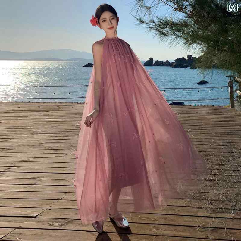 レディース リゾート ワンピース 女性 花嫁 海辺 休暇 ドレッシング ガウン エンゲージメント フェザー..