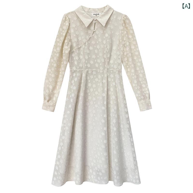 レディース ワンピース かわいい 写真撮影 衣装 中華風 チャイナ ドレス 秋冬 婦人服 軽量 デイリー ウェアラブル 漢服 スカート