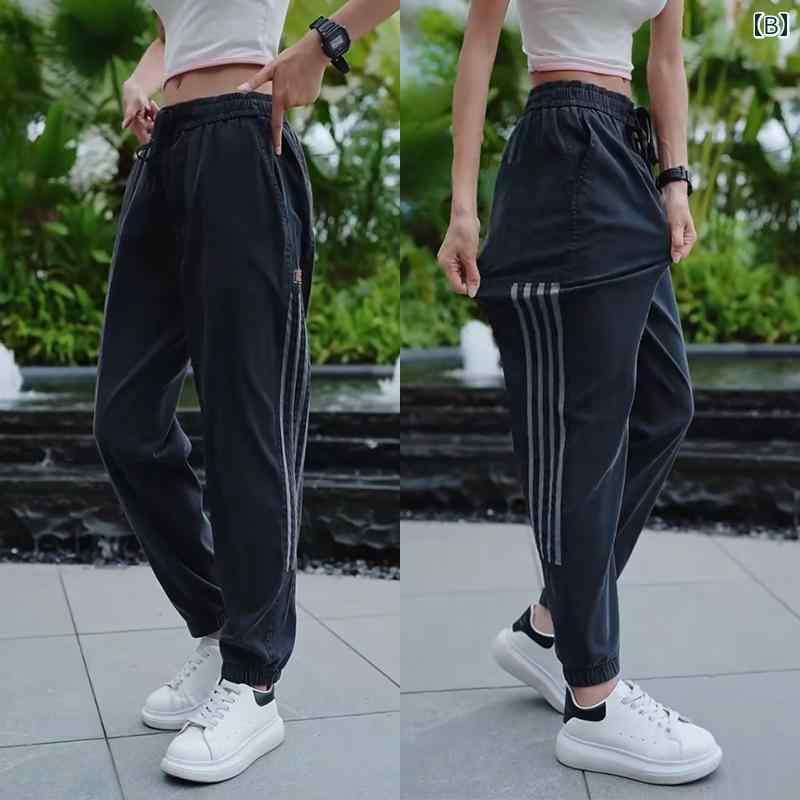 メンズ レディース カジュアル パンツ デニム ジーパン アウトドア ズボン ひんやり 涼しい 快適 ストライプ ジーンズ 夏 レギンス