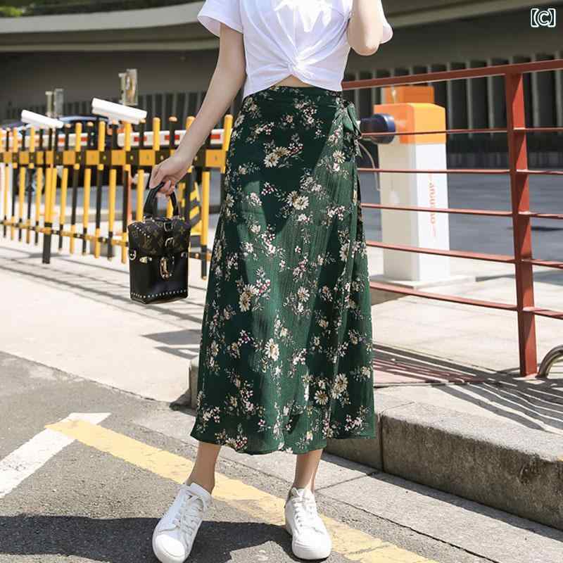 セキュアデポのレディース 夏 ビーチ スカート ハイエンド 海辺 休暇 ワンピース ボヘミアン ロング エスニック シフォンスカート｜アングル3