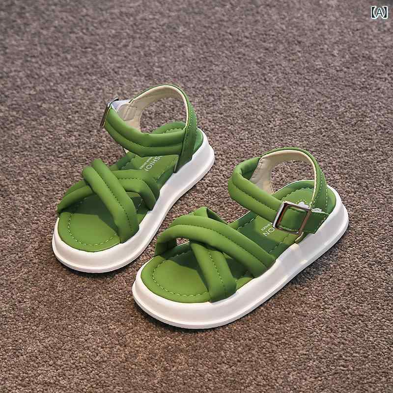 夏 サンダル キッズ ガールズ 子供 ベビー シューズ 小 中学生 女の子 ソフト 底 ビーチ