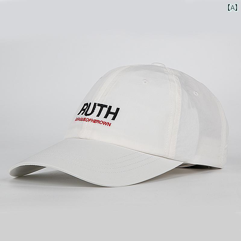 ベースボール キャップ サマー レター シングルレイヤー 薄型 速乾 ソリッドカラー シンプル 韓国 アウ..