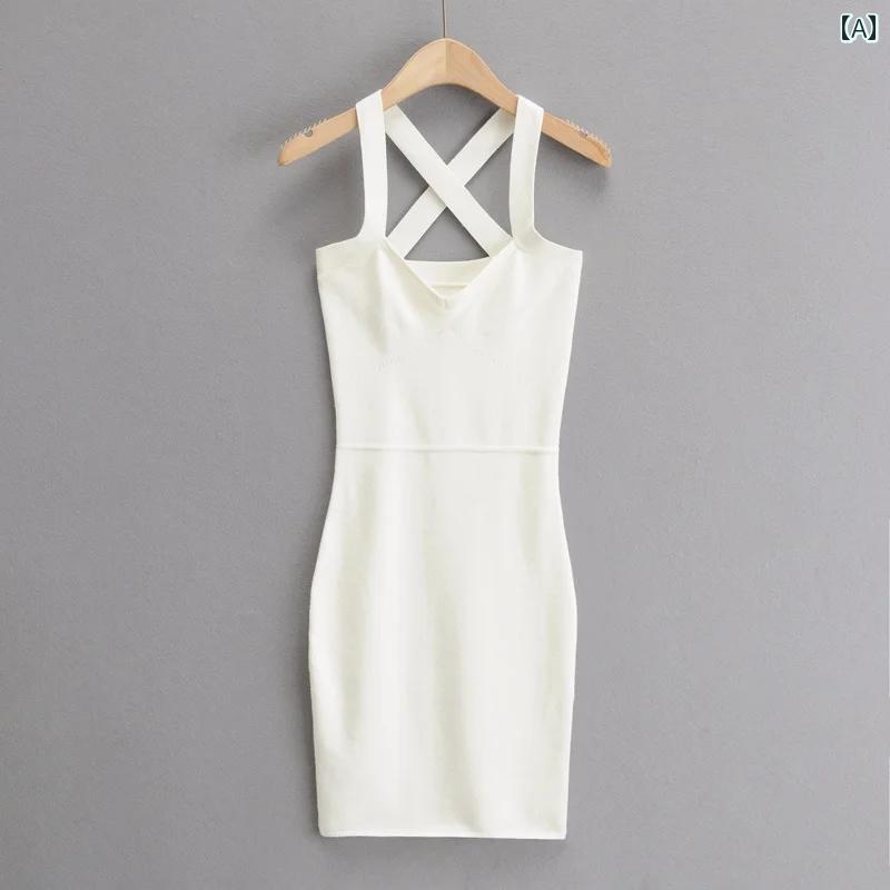 レディース ワンピース フレンチ レトロ 軽量 大人 スリム スクエアネック バックレス サスペンダー ドレス ヒップ スカート