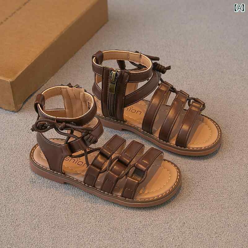 夏 カジュアル サンダル キッズ 女の子 ローマ 子供 靴 小さい ベビー プリンセス シューズ ソフト ソール 大きい