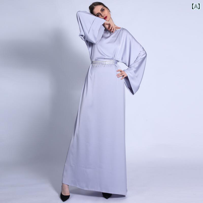 タッセル エスニック ドレス ワンピース 中東 秋 ソリッドカラー ベルト ロング スカート クロスボーダ..