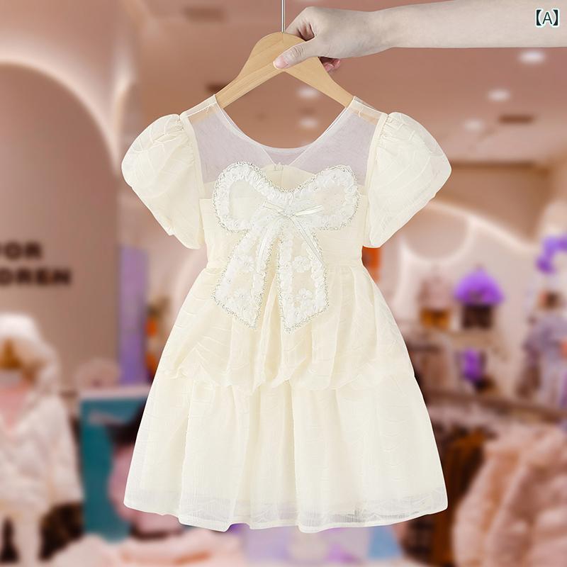 キッズ ワンピース ガールズ プリンセス ドレス サマー 子供服 風 小さい 薄手 スカート