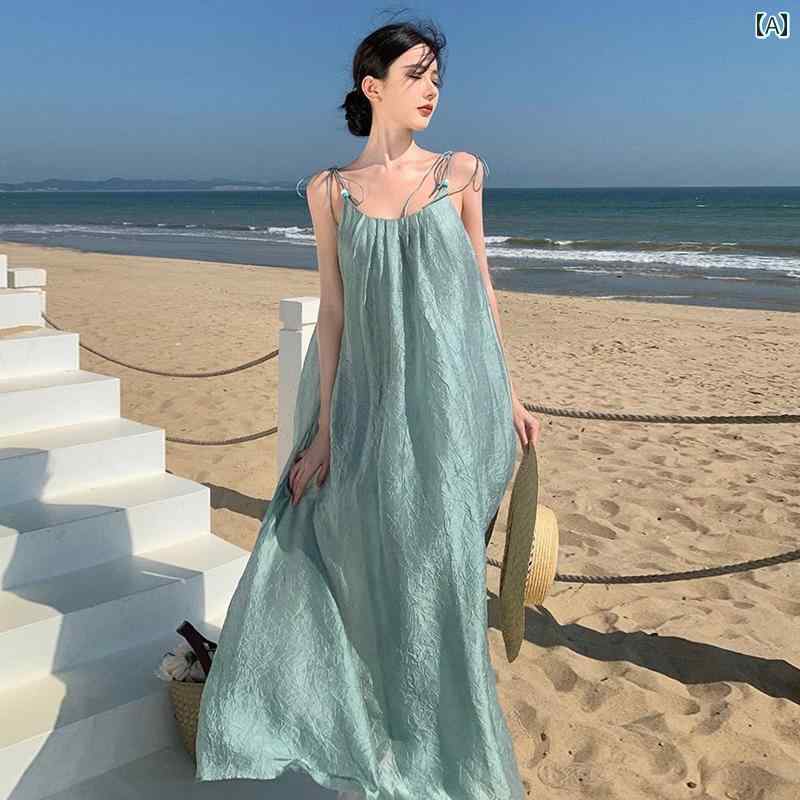 Other Apparel - レディース リゾート ワンピース 海南 海辺 休暇 ビーチ ドレス 旅行 写真撮影 スーパー フェアリー フレンチ バック レス サスペンダー