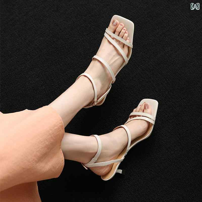 レディース 夏 ミュール サンダル ハイヒール 美脚見え おしゃれ スタイルアップ マッチング スカート..