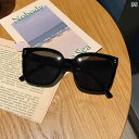 レディース メンズ 丸顔 ラージ フレーム スクエア サングラス レトロ ベージュ ストリート メガネ