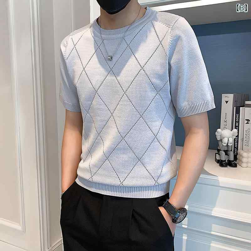 メンズ ニット 半袖 おしゃれ T シャツ ト...の紹介画像2