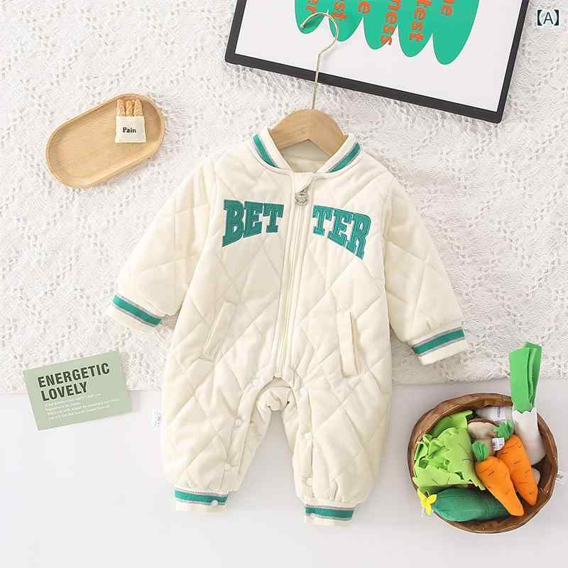 ベビーウェア かわいい 秋冬 ベビー ウエスタン レター プリント ワンピース ハーネス ボーイズ ウィン..