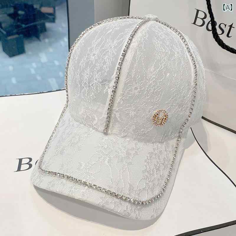 レディース ラインストーン 夏 ベースボール キャップ おしゃれ サマーフェス アウトドア スポーツ 帽子 女性 薄型 通気性 野球帽 ファッション 手紙 ひさし 屋外 日焼け防止