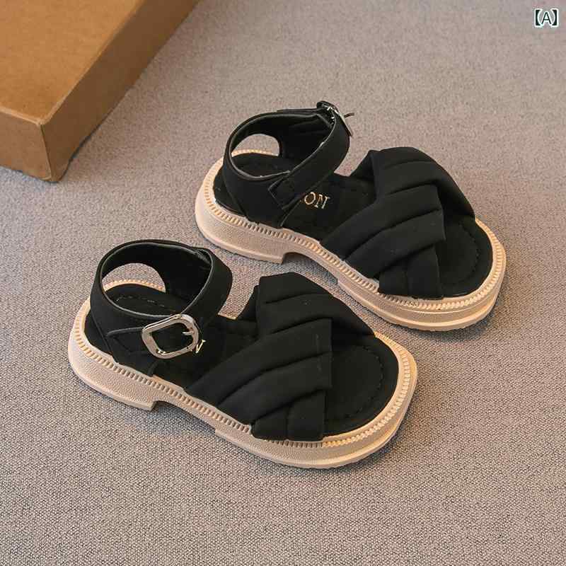 夏 ガールズ サンダル 子供 靴 リトル プリンセス シューズ ソフト ソール 滑り止め ビーチ シューズ中..