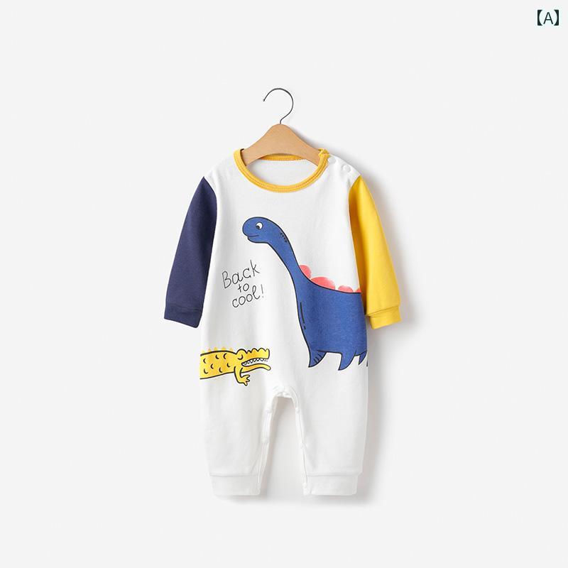 ロンパース かわいい ベビー ワンピース 服 春秋 新生児 ハイ 春 綿 長袖 ホーム パジャマ