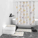 シャワーカーテン バスカーテン デジタルプリント ビーチ マリン ヒトデ柄 防水 防カビ モダン シンプル ポリエステル製 トイレ ユニットバス用 新商品 多色展開