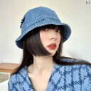 レディース カジュアル 帽子 ハット 春先 レトロ ウォッシュデニム フィッシャーマン 日焼け防止 つば広 サマー