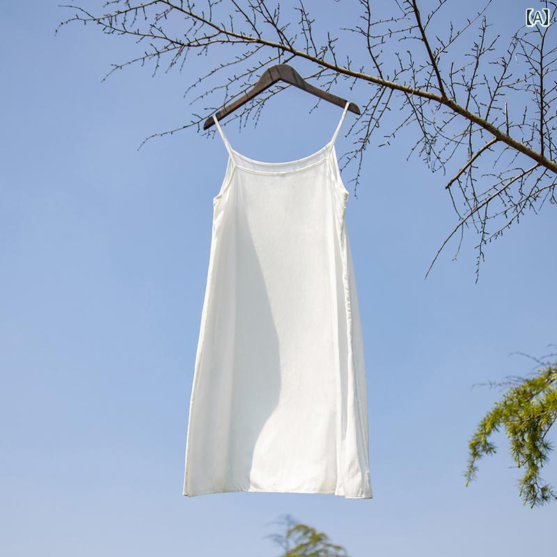 レディース 夏 チャイナ ドレス ゆったり 大きいサイズ マザー 普段使い 体型カバー ワンピース 小さい 女の子 サスペンダー スカート 無地 ミドル丈 露出 防止 ベスト 内側 ペチコート