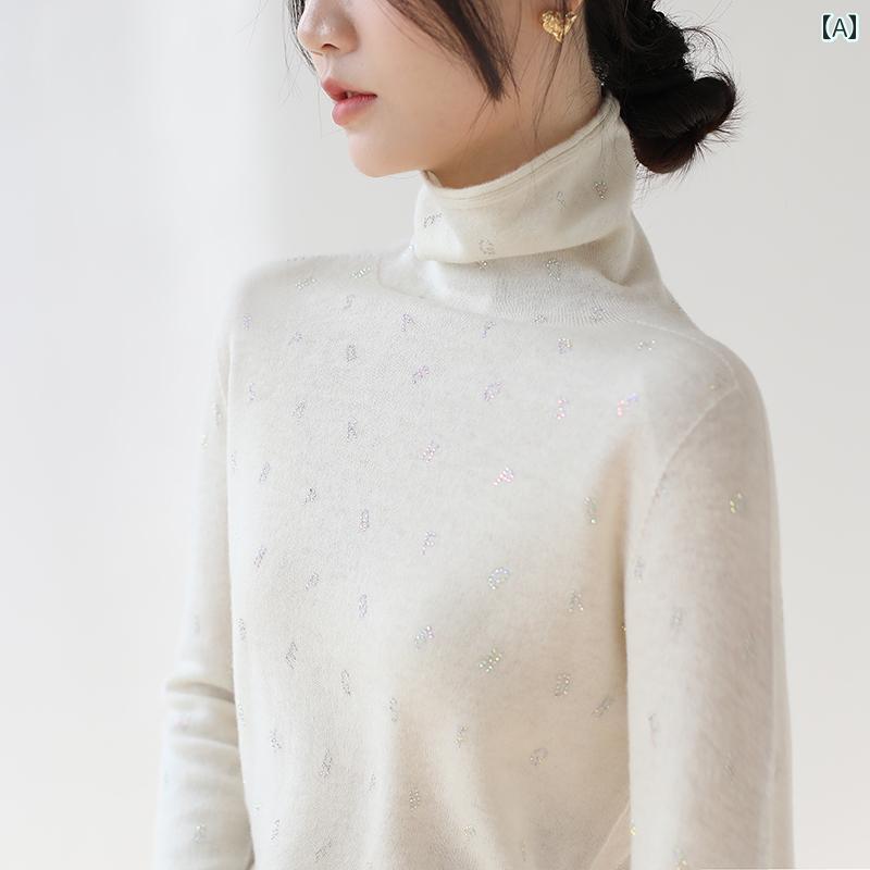 レディース 長袖 おしゃれ ハイエンド ホット ドリル シームレス ワンピース タートルネック セーター ..