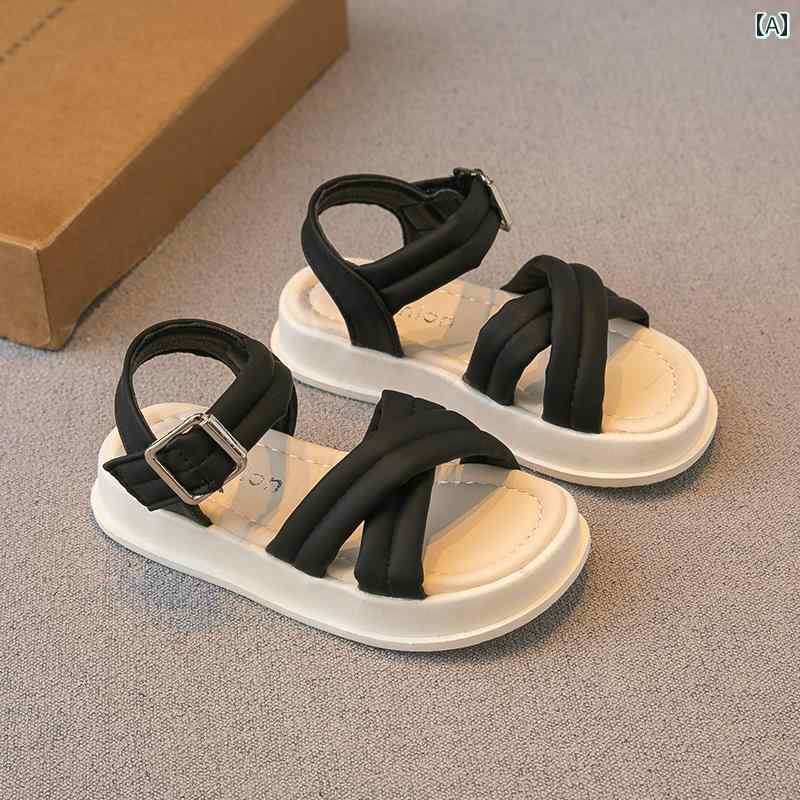 夏 ガールズ サンダル 子供 靴 リトル プリンセス シューズ ソフト ソール 滑り止め ビーチ シューズ中..