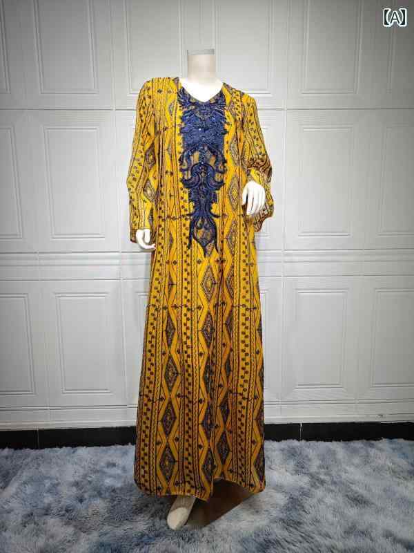 レディース エスニック ローブ 民族衣装 中東 アラビア ゆったり 快適 体型カバー サマー ドレス サウ..