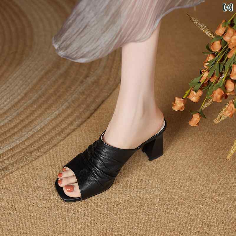 レディース 夏 ミュール サンダル オフィス おしゃれ 履きやすい ハイヒール フィッシュ マウス オープ..