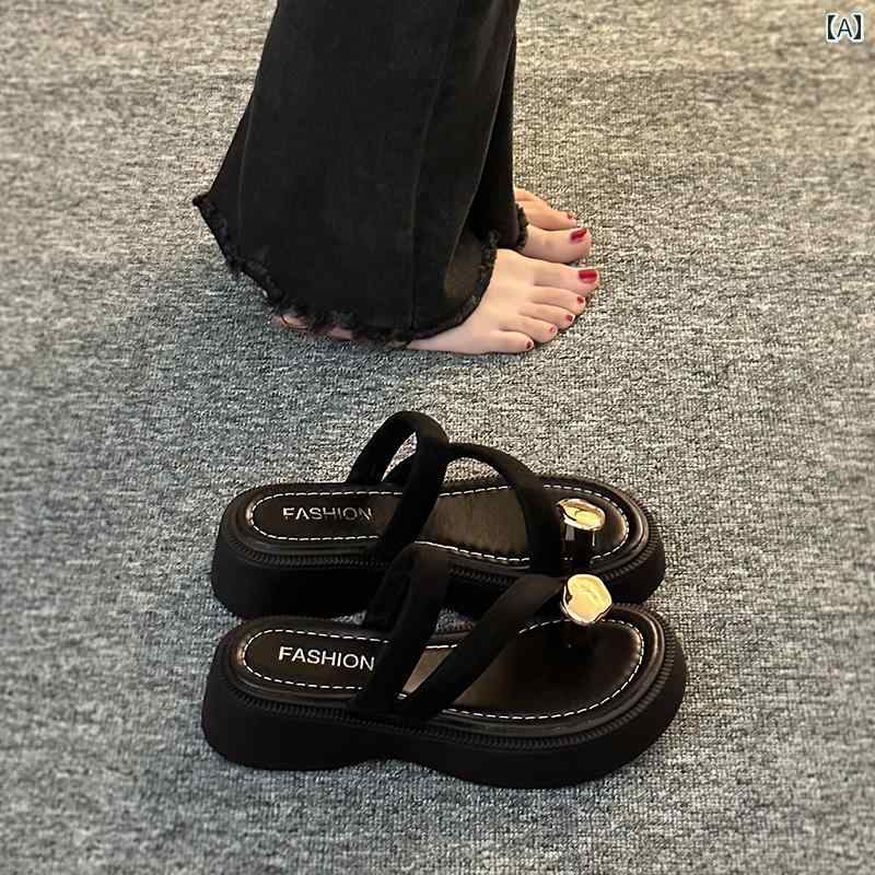 レディース 夏 アウターウェア 美しい サンダル 厚底 フレンチ スカート ハイエンド エレガント スリッパ