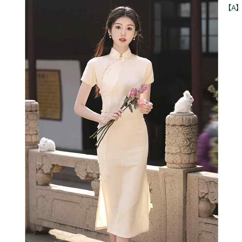 レディース 夏 チャイナ ドレス おしゃれ ワンピース コスプレ 撮影 衣装 上品 洗練 普段使い 日常着 生活 ガールズ エレガント 中華風 婚約