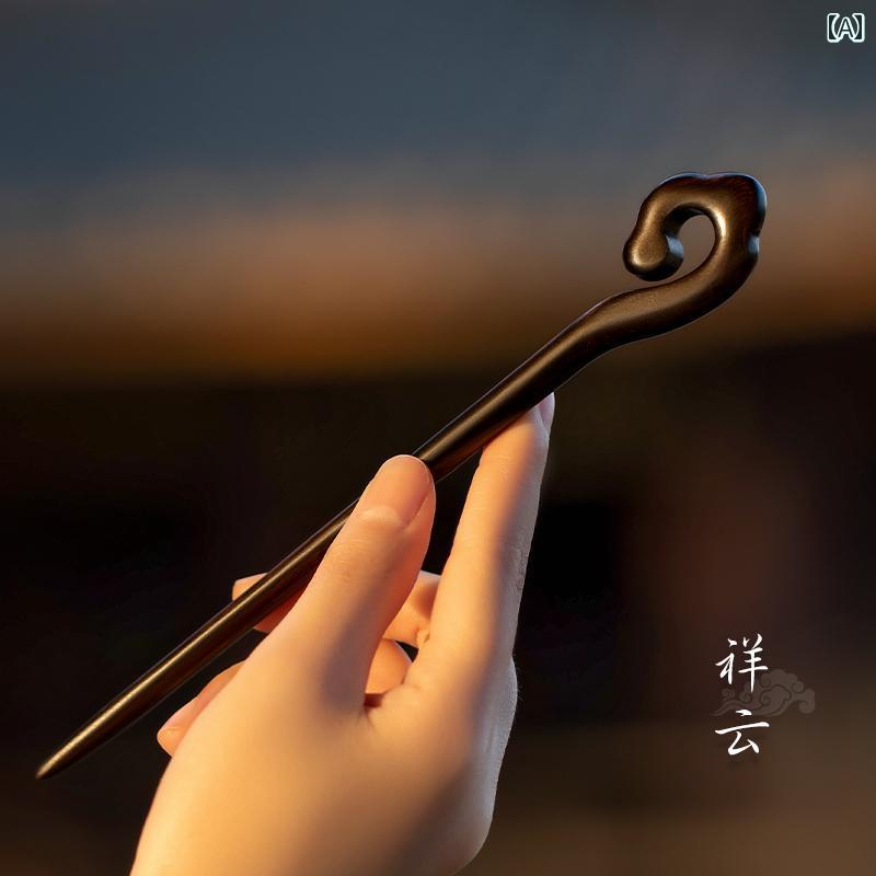 レディース アクセサリー かんざし ヘア レトロ ヘアピン 簪 拡張 ハイエンド 中華風 大人式 漢服 モダン シンプル サンダルウッド