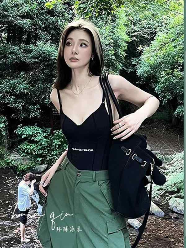 樂天商城 - レディース 水着 おしゃれ かわいい 大人 女性 スリング セクシー 背中 開き スリム 見え バストアップ ギャザー ワンピース 温泉 旅行 ビーチ プール リゾート サマーレジャー