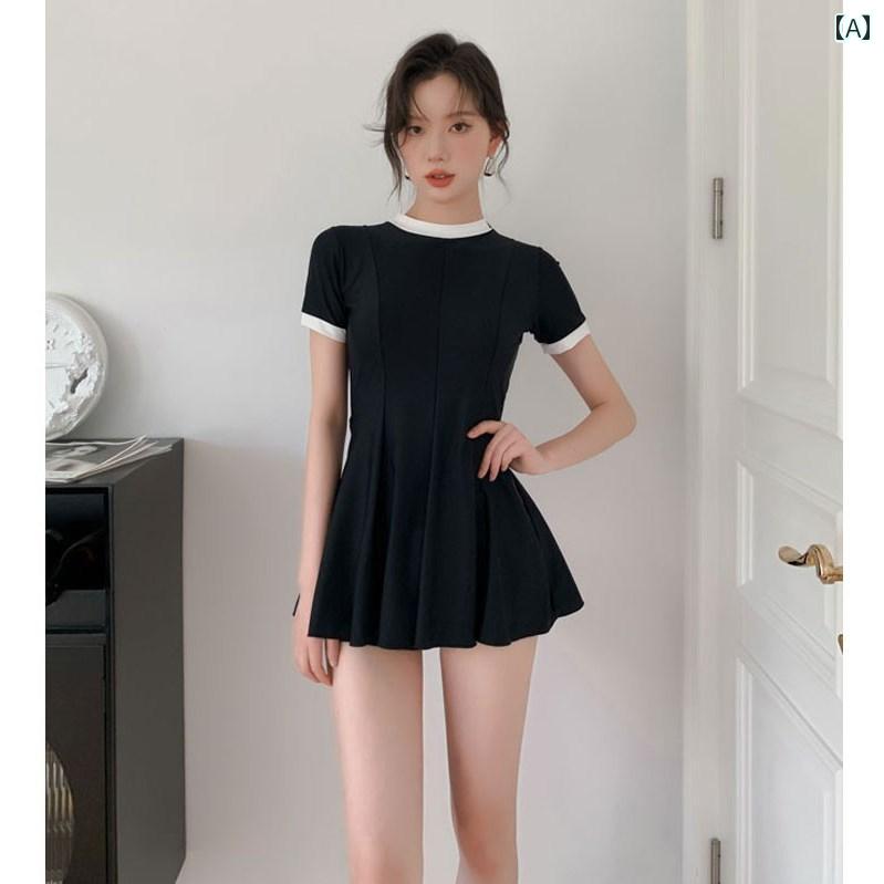 レディース スカート 水着 温泉 女性 ワンピース スタイル ボクサー アングル 保守的 小さい 胸 お腹 カバー スリム 見せ スポーツ フィットネス ウェア スイムスーツ サーフィン レジャー マリン ビーチ