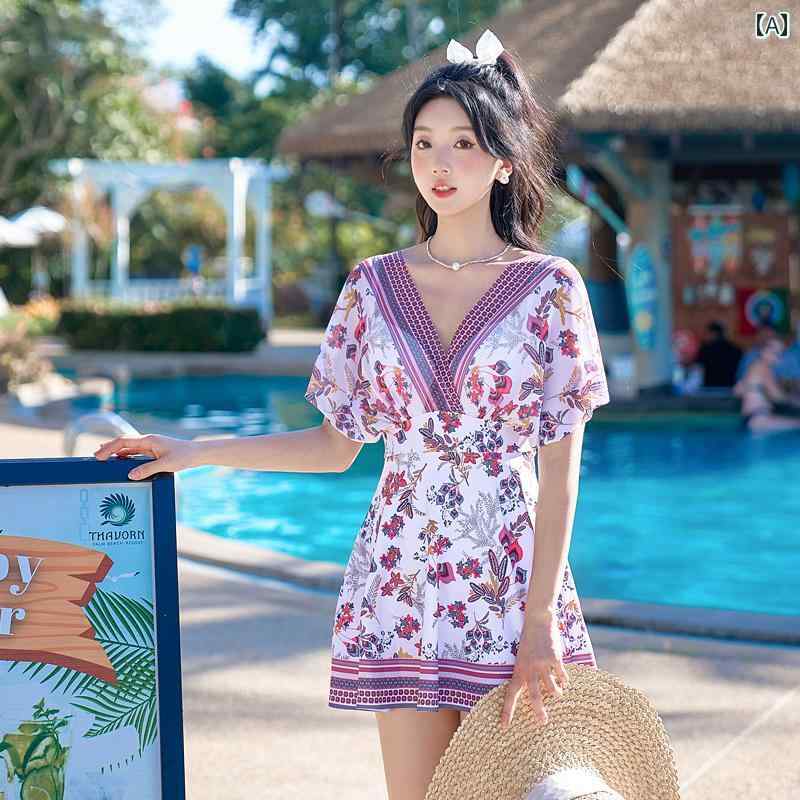 レディース 夏 水着 おしゃれ リゾート ビーチ プール 海水浴 大きめ サイズ ワンピース スカート 女性 大小 胸 スリム 見せ お腹 カバー 温泉