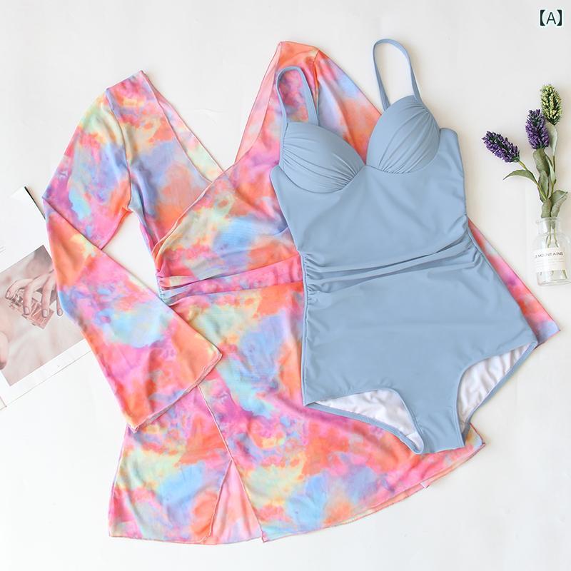 レディース 夏 水着 おしゃれ ビーチ プール リゾート 海水浴 大人 女性 スリング 真 ワンピース ビキニ バストアップ ワイヤー 休暇 カラー ロング ブラウス