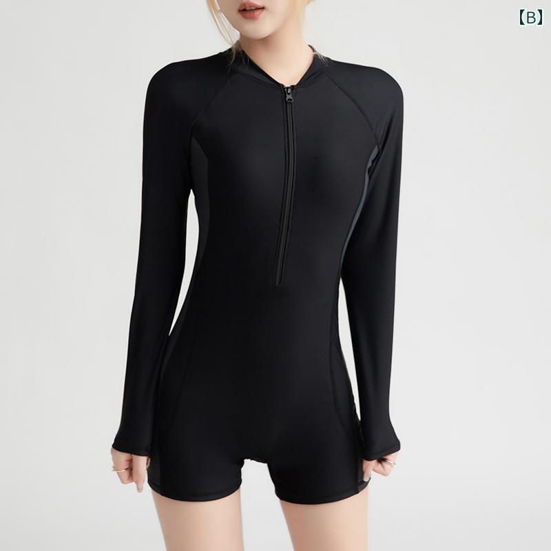 レディース サーフ スーツ スポーツ 水着 ビーチ サマーレジャー ラッシュガード 女性 長袖 日焼け防止 保守的 ボクサー アングル ハイエンド プロ 温泉 サーフィン ワンピース