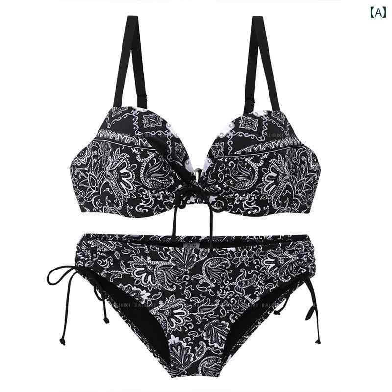 レディース 夏 ビキニ 水着 ビーチ プール おしゃれ リゾート 旅行 サマー レジャー 海水浴 大人 学生 女性 魅力的 バストアップ セパレート プリント 三角形