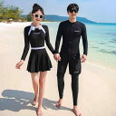 メンズ レディース ウェットスーツ スポーツ 水着 カップル ビーチ リンクコーデ サマーレジャー マリンスポーツ 女性 シュノーケリング スーツ 日焼け防止 速乾 大きいサイズ サーフィン 長袖 ラッシュガード