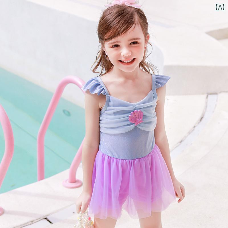 夏 水着 キッズ リゾート プール ビーチ 水泳 水遊び 子供用 スイムウェア 女の子 ワンピース リトル プリンセス チュチュ スカート かわいい 温泉 旅行 ベビー