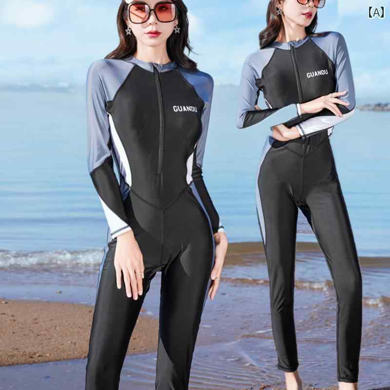 レディース ウェット スーツ 水着 長袖 脚長 スポーツ ビキニ 温泉 サーフスーツ 女性用 スリム 見せ ..