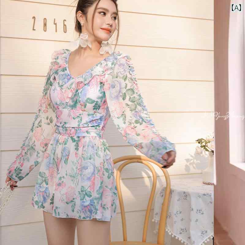 レディース 夏 水着 おしゃれ ビーチ プール 海水浴 リゾート レジャー 花 フェアリー ワンピース ボクサー アングル スリム 見せ お腹 カバー セクシー 温泉 旅行