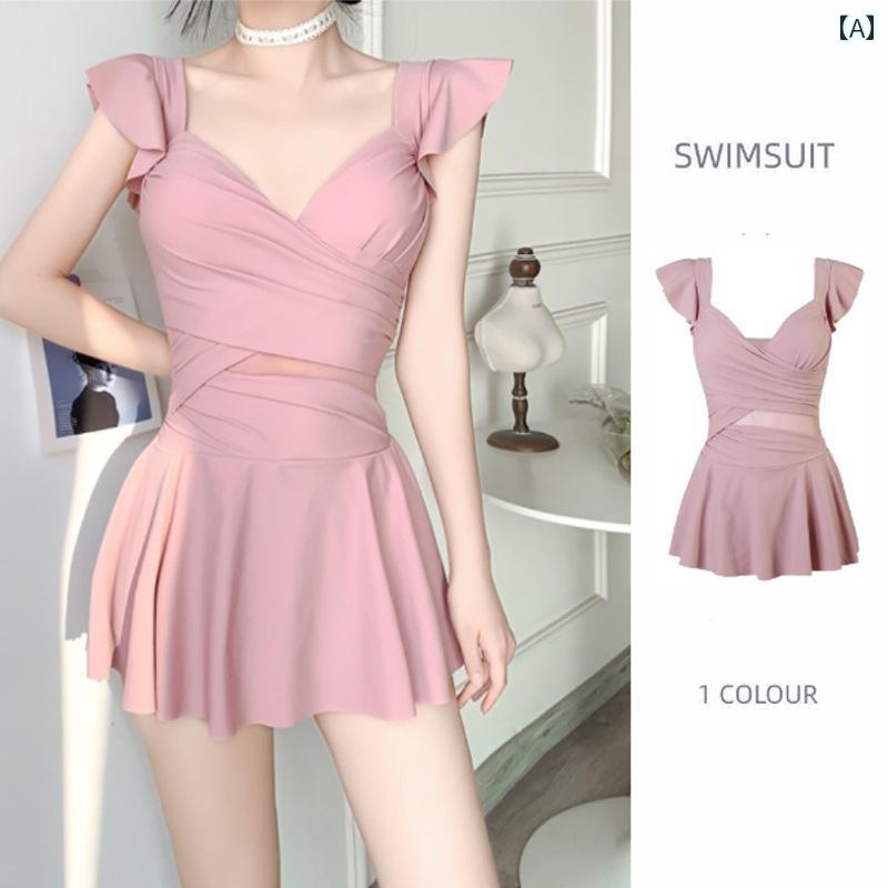 レディース 夏 ワンピース スカート 水着 かわいい リゾート ビーチ プール おしゃれ サマーレジャー 女性用 用 お腹 カバー スタイル 着痩せ＆ 情 韓国 ニュー フェアリー 温泉 旅行