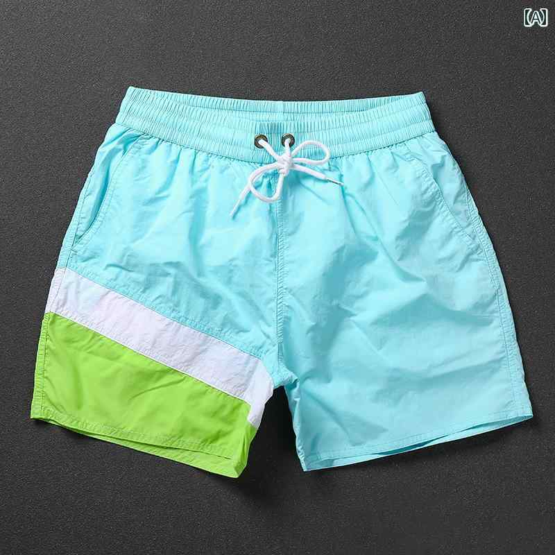 メンズ 夏 カジュアル パンツ 水着 海パン ビーチ 用 薄手 ショート ミリタリーグリーン シンプル 高級..