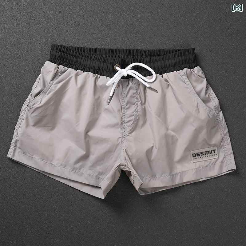 メンズ 夏 パンツ 防水 ビーチ 海パン 水着 プール サーフィン 海水浴 ツーポイント スポーツ ショーツ グレー ゆったり ランニング フィットネス 休み 速乾 アウター