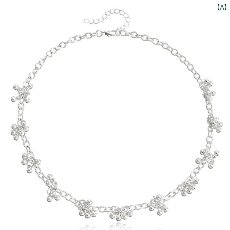 レディース ネックレス アクセサリー エスニック リゾート ビーチ 水着 海水浴 ビキニ アクセ アメリカ シンプル メタル ウォータードロップ ペンダント コンビ ネーション ボール 合金 ブレスレット セット