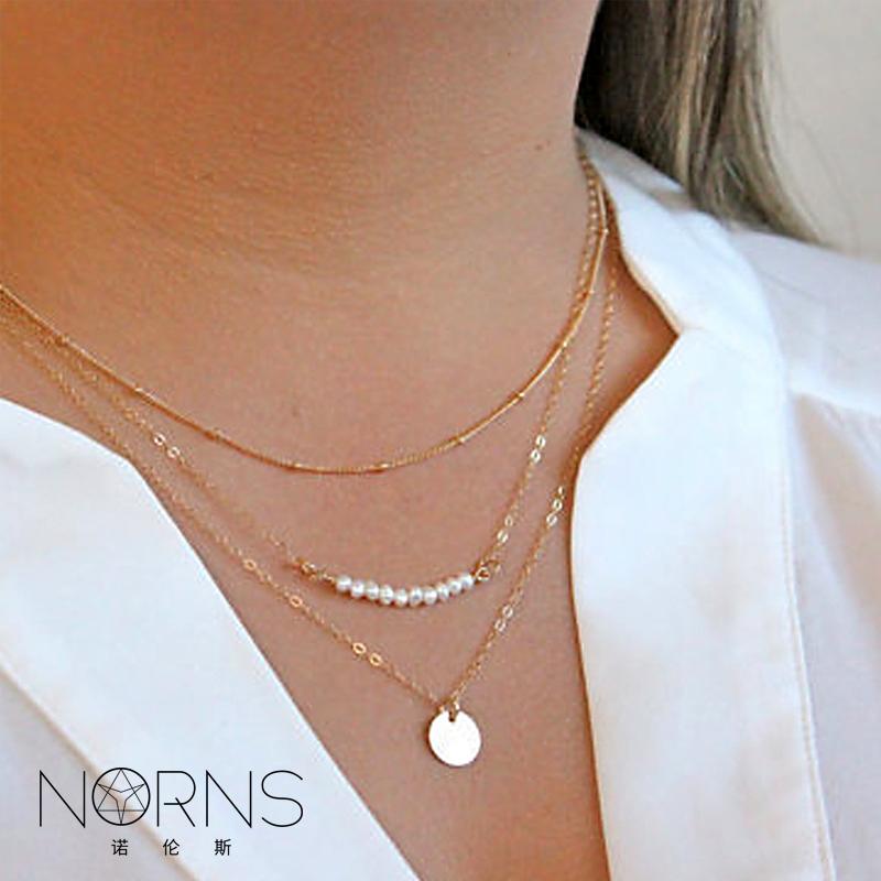 レディース ネックレス アクセサリー チェーン エスニック リゾート ビーチ 水着 海水浴 ビキニ アクセ スマート シンプル マッチング ライス ビーズ ディスク ペンダント 多層 鎖骨