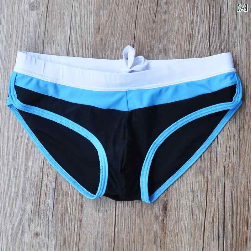 メンズ パンツ カラーマッチング 水泳 ブリーフ 魅惑的 男性用 バッグ 露出 防止 水着 スイム