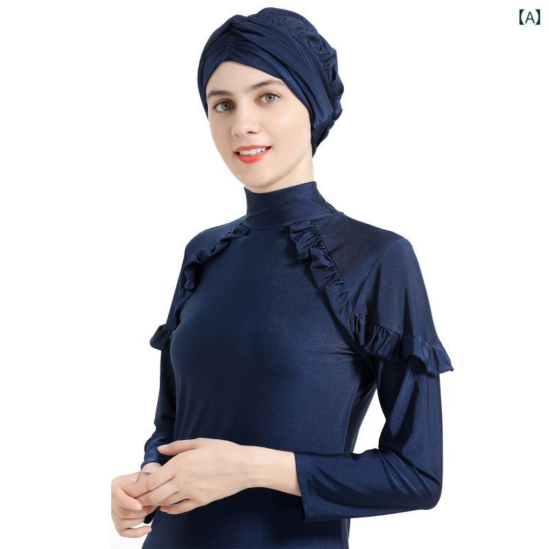 レディース パンツ 水着 体型カバー 韓国 ウェットスーツ スプリット 女性 長袖長 中東 保守的 ホイ ブ..